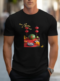 Men's T-Shirt Traditional Lanterns With Festive Fruits Watermelon On Table