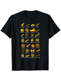 Men's T-Shirt Graphic Icons Of Classic American Comfort Food Dishes Arranged In Rows
