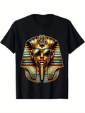 Men's T-Shirt Modern Pharaoh With Sunglasses Wearing Golden Headdress And Royal Jewelry