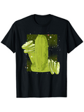Men's T-Shirt Space Glow With Sliced Pickles Floating Among Stars Cucumber