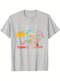 Men's T-Shirt Lets Do Shots Vibrant Watercolor Camera With Artistic Brushstrokes
