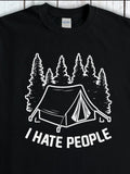 Men's T-Shirt I Hate People Camping Tent Among Pine Trees Forest