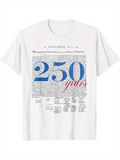 Men's T-Shirt Two Hundred Fifty Years In Bold Blue Red Script Typography Celebration