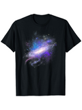 Men's T-Shirt Colorful Cosmic Light With Shimmering Stars And Swirling Purple Blue Nebula Galaxy