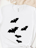 Men's T-Shirt Minimal Black Silhouettes Scattered Across Soft Cotton Bat Bats