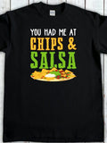 Men's T-Shirt You Had Me At Colorful Corn Chips With Salsa Plate