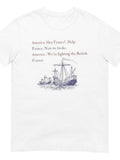 Men's T-Shirt Historic Warships With Comic Dialogue And Sailing Ship