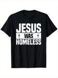 Men's T-Shirt Bold Statement In White Letters With Small Cross Symbols Centered On Black Shirt