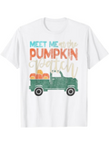 Men's T-Shirt Meet Me At The Pumpkin Patch With Classic Vintage Green Truck