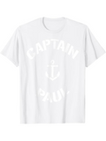 Men's T-Shirt Captain Paul With Nautical Anchor Centered On White T Shirt
