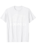 Men's T-Shirt Acropolis Ancient Marble Greek Pillars Under Bright Summer Sun Temple