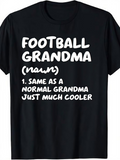 Men's T-Shirt Football Grandma Definition White Lettering On Classic Black Fabric T Shirt