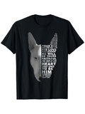 Men's T-Shirt Faithful Words Forming A Loyal Dog Silhouette With Devotion Under Gentle Light Dog