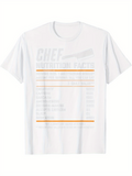 Men's T-Shirt Chef Nutrition Facts Table With Orange Stripe Graphic