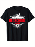 Men's T-Shirt Oldschool Boxing Retro Triangle Graphic With Fighting Silhouette T Shirt