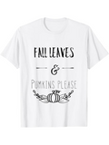 Men's T-Shirt Fall Leaves Pumpkins Please Autumn Harvest With Sketch Gourds Pumpkin