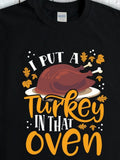 Men's T-Shirt I Put A Turkey Surrounded By Colorful Leaves On Round Plate Turkey