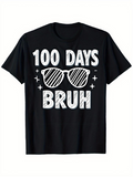 Men's T-Shirt 100 Days Bruh Groovy Striped Sunglasses With Playful Sparkling Accents Around Sunglasses