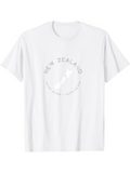 Men's T-Shirt New Zealand Outline Map With Arched Minimal Lettering T Shirt