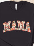 Men's T-Shirt Floral Letters In Large Font Pattern With Botanical Accents Mama