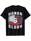 Men's T-Shirt Honor Glory Distressed American Flag Print With Bold Lettering