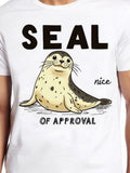 Men's T-Shirt Seal Of Approval Smiling Cartoon Seal Illustration With Fun Lettering