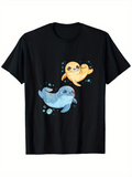 Men's T-Shirt Playful Cartoon Seals With Floating Bubbles Underwater Scene Seal