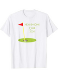 Men's T-Shirt Hole In One Club 2020 Red Flag On Green Golf Course