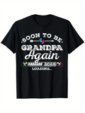 Men's T-Shirt Soon To Be Grandpa Again Loading 2025 With Pastel Icons