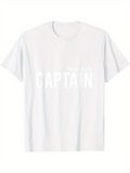 Men's T-Shirt Bold Statement With Clean Typography On White Captain
