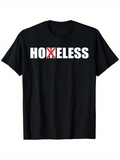 Men's T-Shirt Bold White Letters With Red X Graphic Among Strong Black Cotton T Shirt