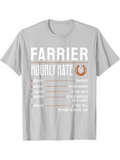 Men's T-Shirt Farrier Hourly Rate Bare Minimalist Text And Horseshoe Emblem T Shirt
