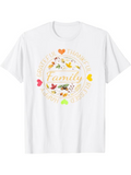 Men's T-Shirt Graceful Autumn Leaves With Colorful Hearts And Festive Family Wreath