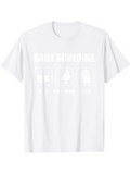 Men's T-Shirt Daily Schedule Cartoon Icons With Text Boxes And Mug
