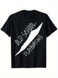 Men's T-Shirt Old School Playboating With Diagonal Canoe Silhouette On Black Shirt