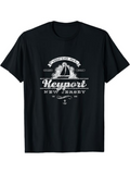Men's T-Shirt Keyport New Jersey Vintage Sailboat With Textured Nautical Elements Anchor