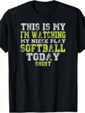 Men's T-Shirt This Is My Niece Softball Watching Today Statement Shirt