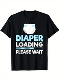 Men's T-Shirt Diaper Loading Progress Bar With Cartoon Newborn Diaper