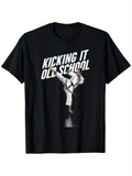 Men's T-Shirt Kicking It Old School Martial Artist Doing High Kick