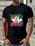 Men's T-Shirt Naughty Little Ghost With Colorful Paint Splatters Happy Cartoon Ghost