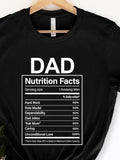 Men's T-Shirt Dad Nutrition Facts Chart Parody With Heartfelt Daily Values Dad