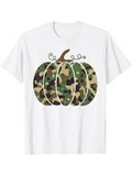 Men's T-Shirt Autumn Camouflage Pattern With Whimsical Leaf Pumpkin