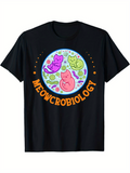 Men's T-Shirt Meowcrobiology Colorful Cartoon Cats Inside A Microbiology Petri Dish