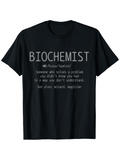 Men's T-Shirt Biochemist Humorous Dictionary Style Lettering On Black Cotton T Shirt