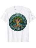 Men's T-Shirt Ancient Celtic Art Pattern With Vivid Roots And Lush Green Tree