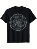 Men's T-Shirt Celestial Map With Detailed Star Constellation Lines And Zodiac Circle Chart