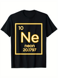 Men's T-Shirt Glowing Gold Frame With Bold Letters On Periodic Element Neon