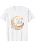 Men's T-Shirt Salem 1692 Golden Crescent Moon With Mystical Night Scenery