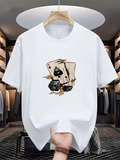 Men's T-Shirt Vintage Playing Cards With Gold Accents And Black Dice