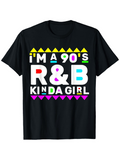 Men's T-Shirt I Am A Nineties R And B Kinda Girl With Neon Geometric Accents Retro Shirt